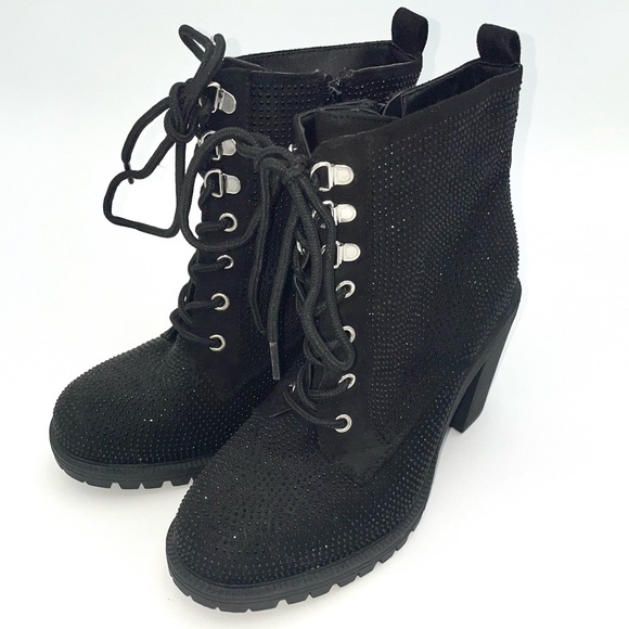 Torrid Women’s Platform Embellished Black Hiker Bootie Size 8.5WW - Picture 1 of 9